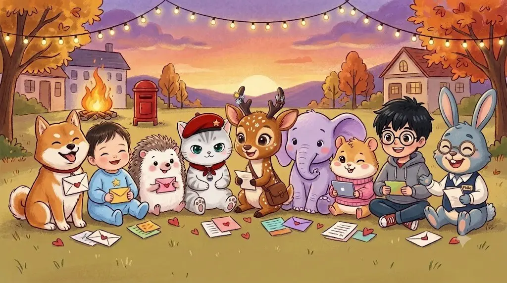 누굴까? 나의 노닥 마니또 — 꽃사슴 우체부의 닷새 운영기 표지 그림